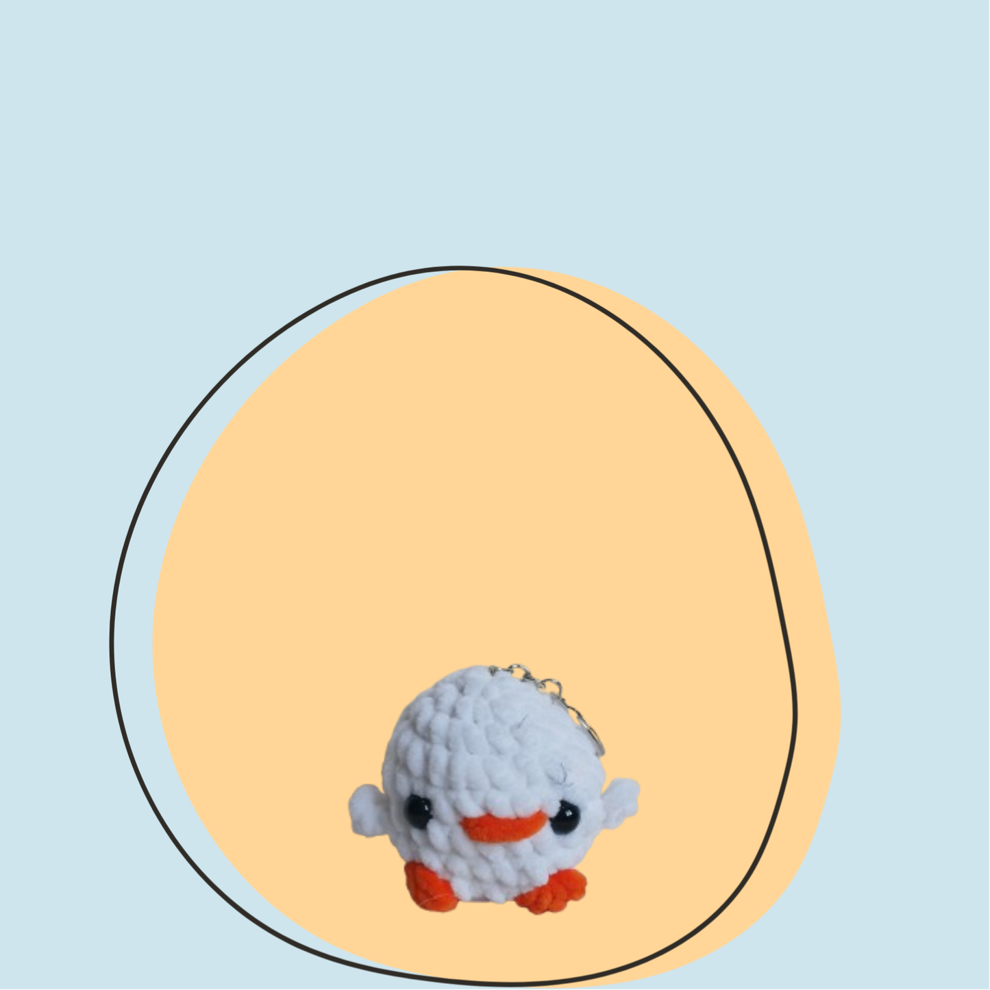 Porte-clefs poussin blanc